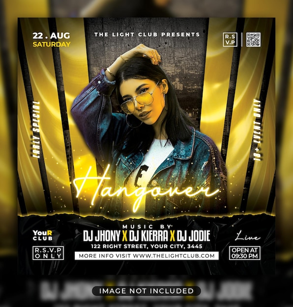 Nachtclub-Party-Flyer Social-Media-Post und Web-Banner
