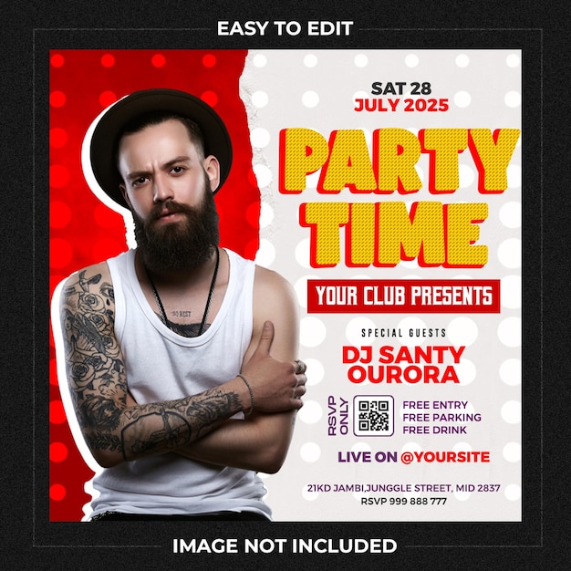 Nachtclub party flyer