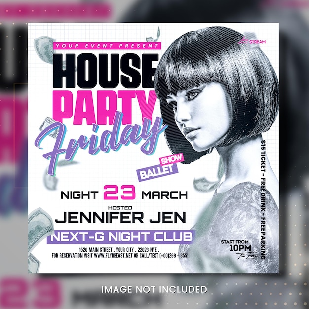 PSD nachtclub-party-plakat