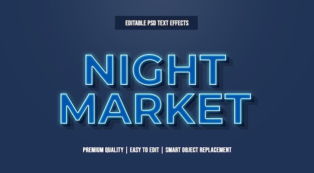 Nachtmarkt text effekt premium psd
