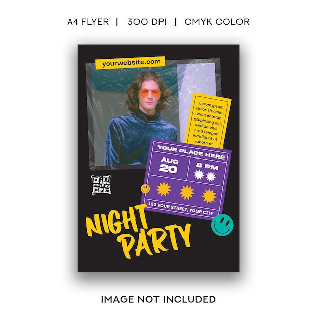 PSD nachtparty-flyer