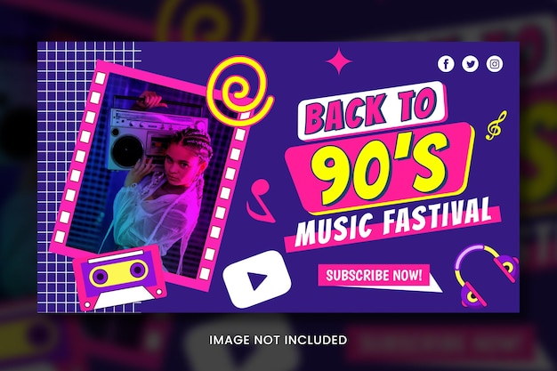 Nachtparty-Poster im 90er-Jahre-Design, YouTube-Miniaturansicht