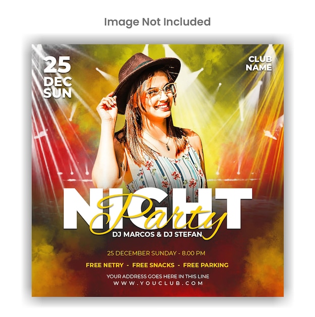 Nachtparty-social-media- oder instagram-post-template-design