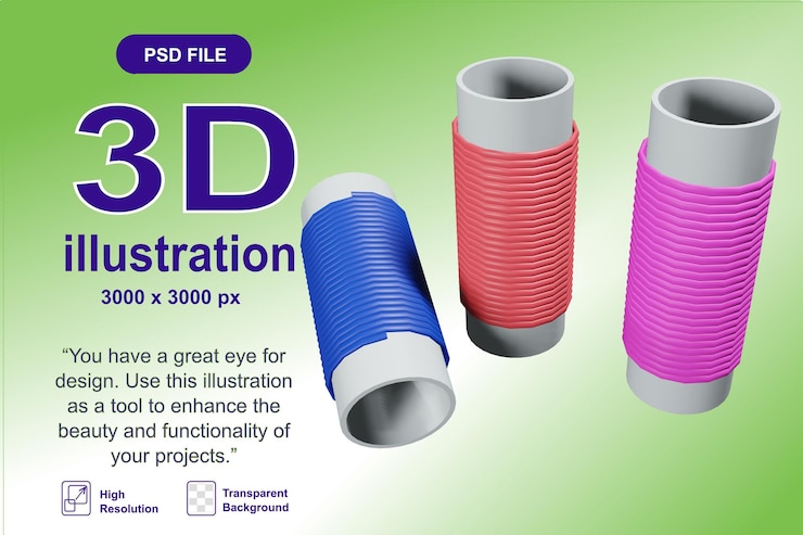 PSD nähen von 3d-ikonen, die auf dem transparenten hintergrund isoliert sind, mit farbigen fäden