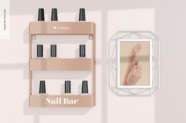 Nagellackständer mockup, vorderansicht