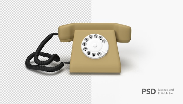 Nahaufnahme auf altem Telefon isoliert