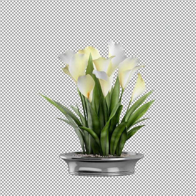 Nahaufnahme auf blume in einer vase 3d-rendering