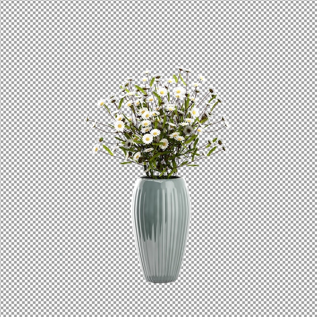 Nahaufnahme auf Blume in einer Vase 3D-Rendering
