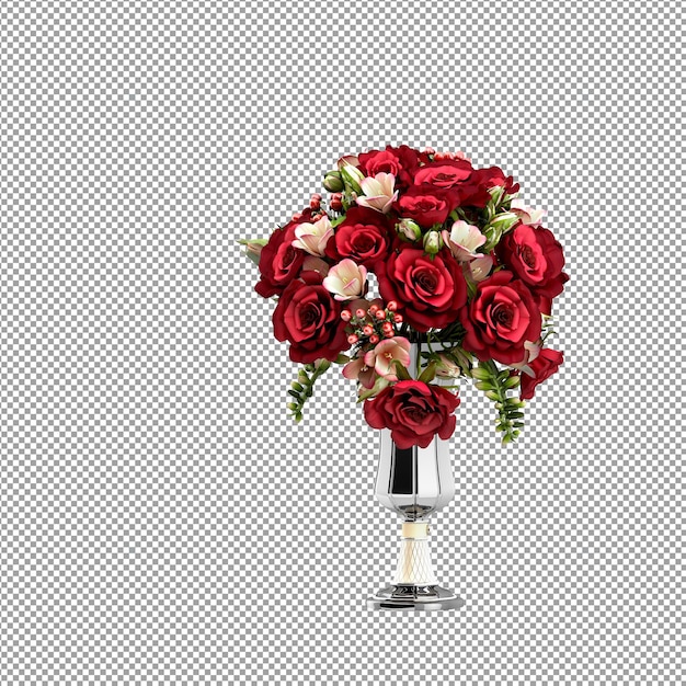 Nahaufnahme auf Blume in einer Vase 3D-Rendering