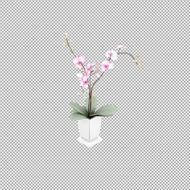 Nahaufnahme auf Blume in einer Vase 3D-Rendering