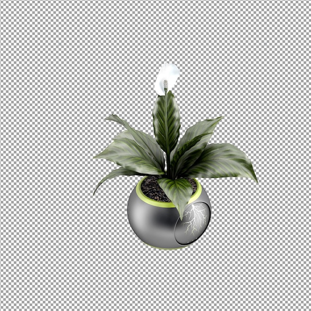 Nahaufnahme auf Blume in einer Vase 3D-Rendering
