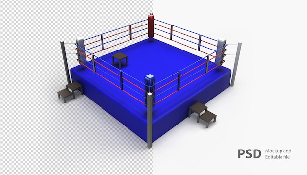 Nahaufnahme auf Boxring-Rendering