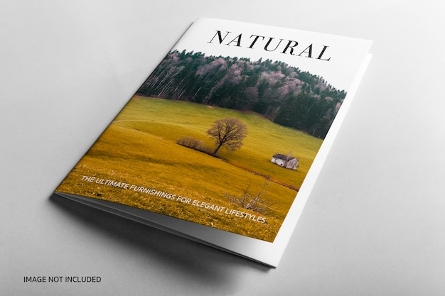 PSD nahaufnahme auf cover natural book mockup