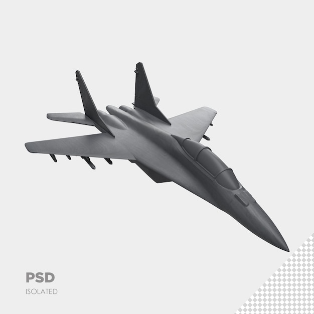 PSD nahaufnahme auf düsenflugzeug 3d isoliert premium psd