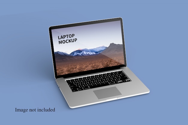 Nahaufnahme auf floating laptop mockup