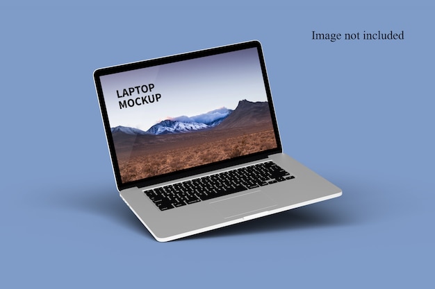 Nahaufnahme auf Floating Laptop Mockup