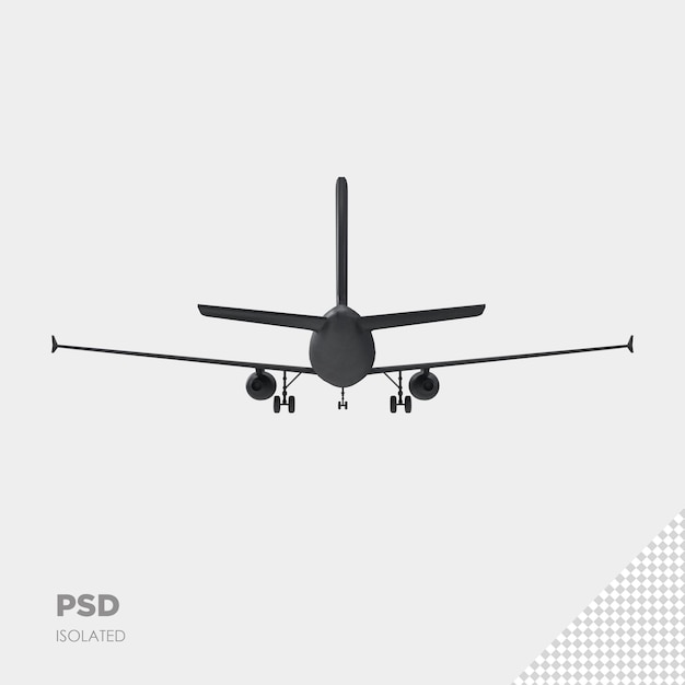 PSD nahaufnahme auf flugzeug 3d isoliert premium psd