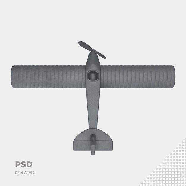 Nahaufnahme auf Flugzeug 3d isoliert premium psd