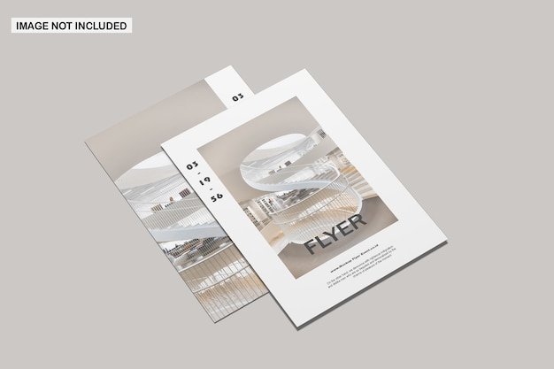 Nahaufnahme auf flyer mockup isolated