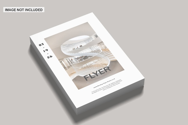 Nahaufnahme auf flyer mockup isolated