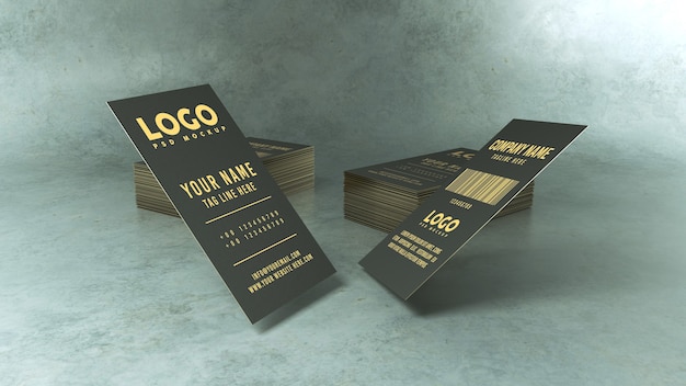 Nahaufnahme auf flying business card mockup