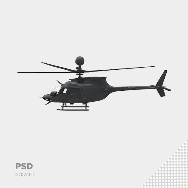Nahaufnahme auf Helikopter 3d isoliert Premium PSD