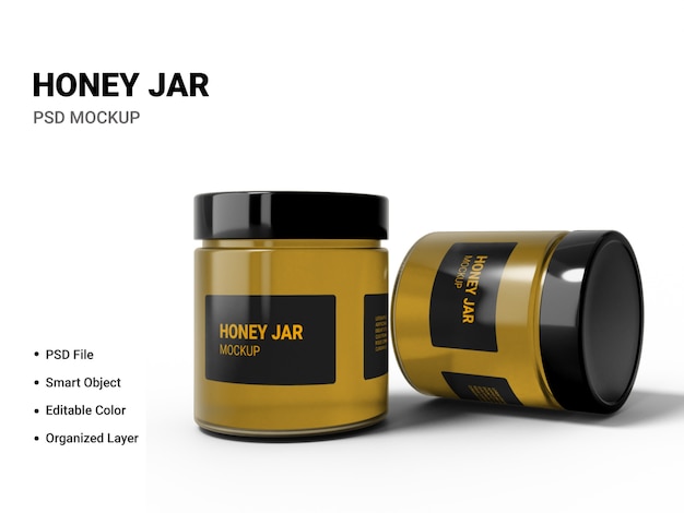 Nahaufnahme auf Honey Jar Mockup Isolated