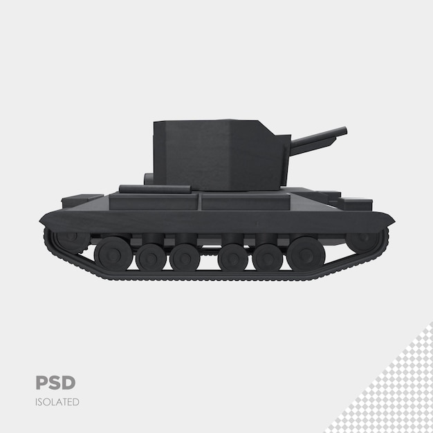 Nahaufnahme auf isoliertem rendering des tanks