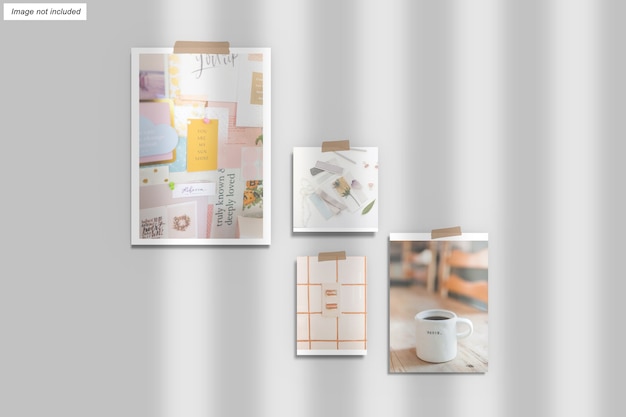 Nahaufnahme auf Moodboard Mockup Isolated