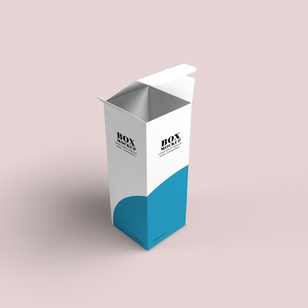 Nahaufnahme auf Package Box Mockup Isolated