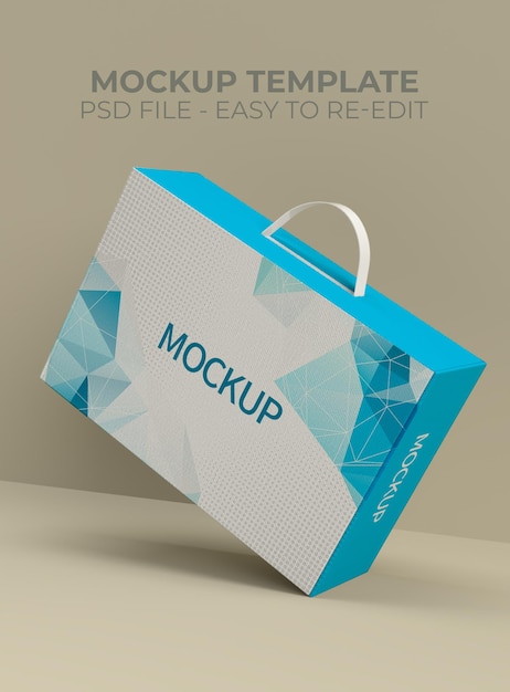 Nahaufnahme auf quadratischem Verpackungsmodell
