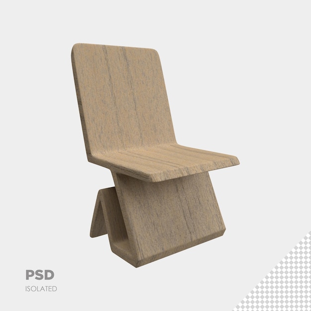 Nahaufnahme auf Stuhl 3d isoliert premium psd