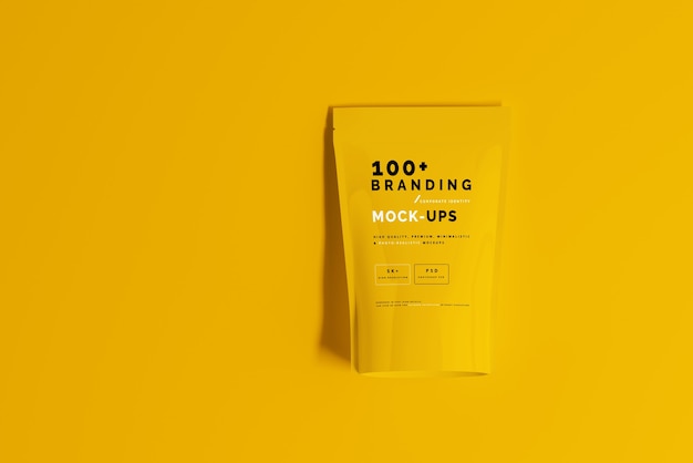 Nahaufnahme auf verpackung von doypack standup pouch mockup