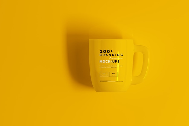 Nahaufnahme auf verpackung von mug mockup