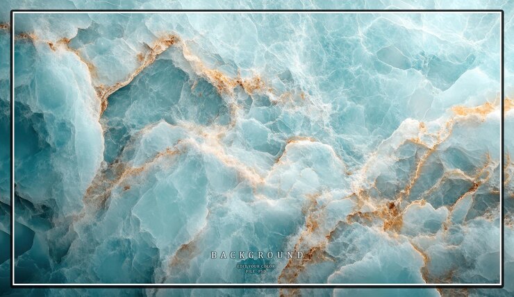 PSD nahaufnahme der textur des blauen und goldenen marmors