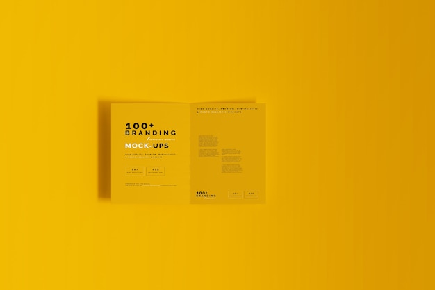 Nahaufnahme der verpackung von bi fold brochure mockup