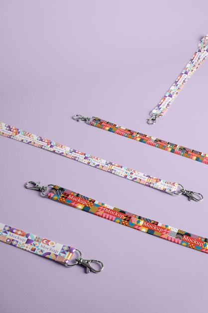 PSD nahaufnahme des lanyard-mockup-designs