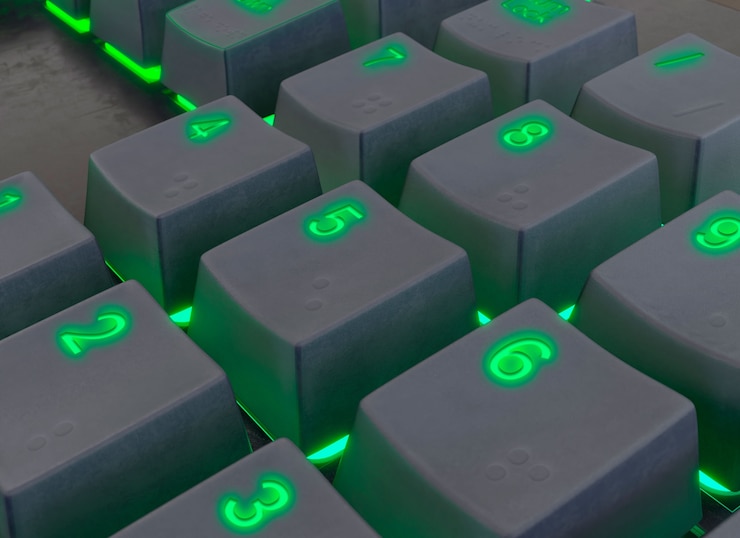PSD nahaufnahme des mock-up-designs der tastaturtasten