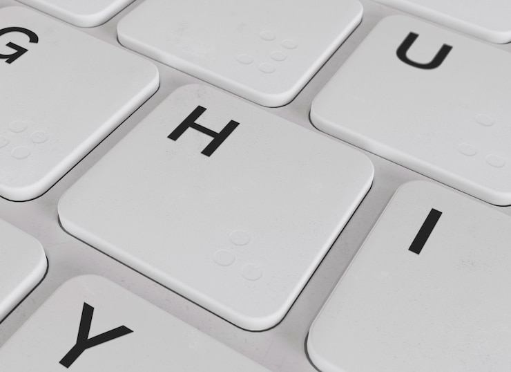 PSD nahaufnahme des mock-up-designs der tastaturtasten