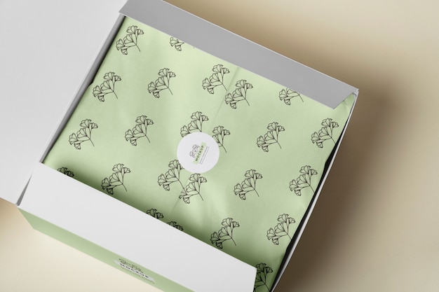 PSD nahaufnahme des mockup-designs einer geschenkbox