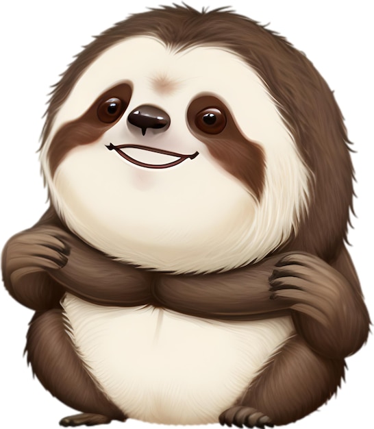 PSD nahaufnahme des niedlichen zeichentrickfilms sloth icon