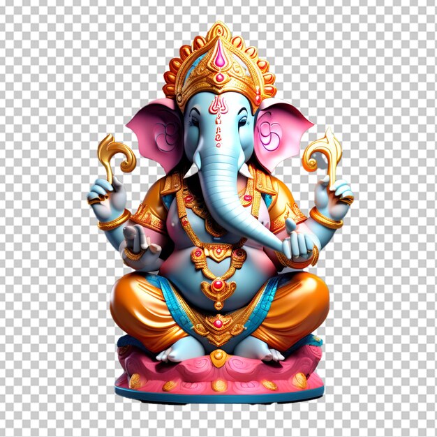 PSD nahaufnahme des wunderschönen hindu-gottes ganesha, der statue des erfolgsgottes