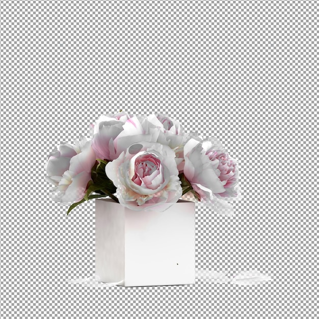 Nahaufnahme einer Blume in einer Vase 3D-Rendering