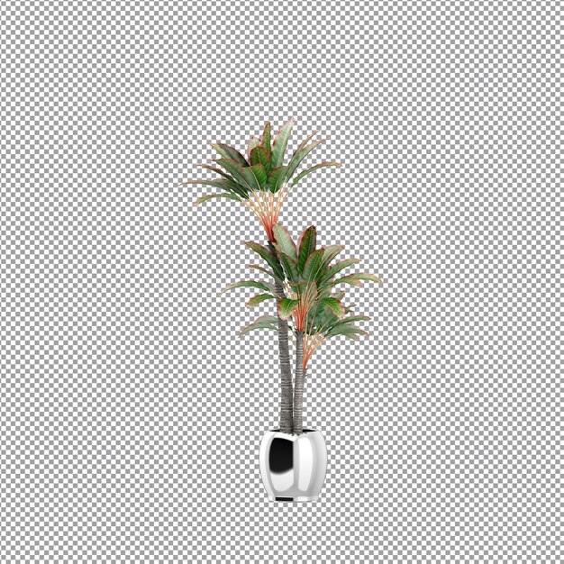 Nahaufnahme einer Blume in einer Vase 3D-Rendering