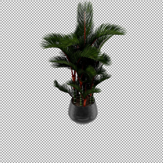 Nahaufnahme einer Blume in einer Vase in 3D-Rendering