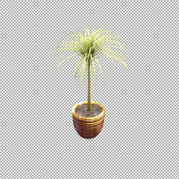 Nahaufnahme einer Blume in einer Vase in 3D-Rendering