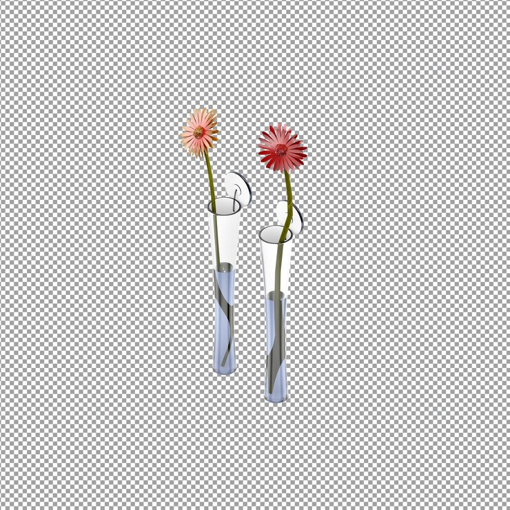 PSD nahaufnahme einer blume in einer vase in 3d-rendering