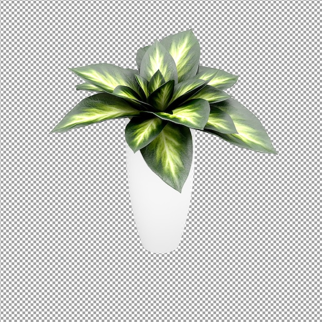 Nahaufnahme einer blume in einer vase in 3d-rendering