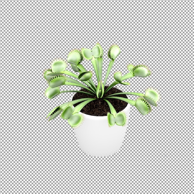 Nahaufnahme einer blume in einer vase in 3d-rendering
