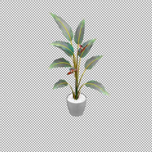 Nahaufnahme einer Blume in einer Vase in 3D-Rendering